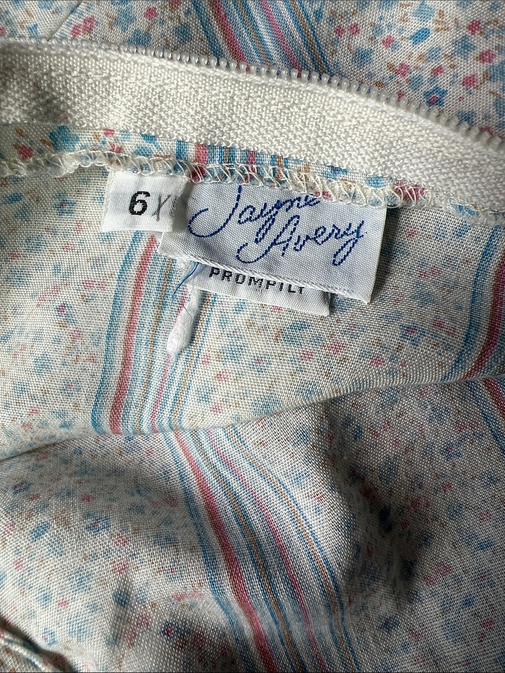 Vintage Jayne Avery Girls Multicolor Floral Dress with Collar & Bows Size 6 - Picture 12 of 12